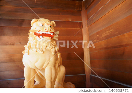 Kuwana Sōsha Shrine, the A-shaped guardian dog at the gatehouse. Kuwana Sōsha Shrine, the A-shaped guardian dog at the gatehouse. 140638771