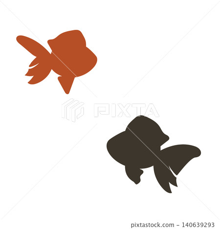 Japanese modern red and black goldfish silhouette Japanese modern red and black goldfish silhouette 140639293