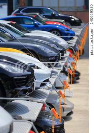 A row of German sports cars 140639550