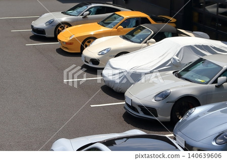 A row of German sports cars 140639606