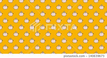 A piggy bank and coins: an economic theme pattern A piggy bank and coins: an economic theme pattern 140639673