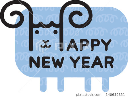 Text art: Happy New Year - Sheep Text art: Happy New Year - Sheep 140639831