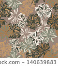 DItsy Floral textile pattern design in brown for fashion and home textiles 140639883