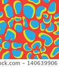 Leopard Floral textile pattern design in red, blue, and yellow for fashion and home textiles 140639906
