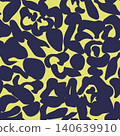 Floral Leopard textile pattern design in yellow and navy blue for fashion and home textiles 140639910