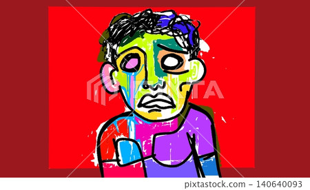 Abstract Distorted Face Red Anxiety Medical Psychology Illustration Vector Abstract Distorted Face Red Anxiety Medical Psychology Illustration Vector 140640093