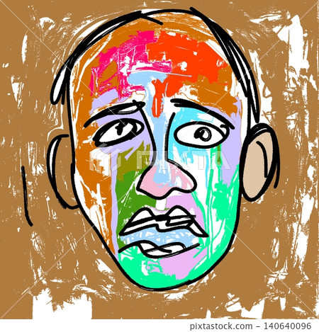 Colorful Abstract Portrait Neo Expressionist for Indie Fashion Galleries Art Colorful Abstract Portrait Neo Expressionist for Indie Fashion Galleries Art 140640096