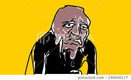 Sad Pale Figure Depression Vector Art Elder Care Magazine Use Sad Pale Figure Depression Vector Art Elder Care Magazine Use 140640117