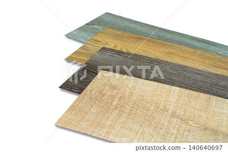 Vinyl tiles stack sample collection for interior designer. New wooden pattern vinyl tile. Vinyl flooring material isolated on white background. Polymer vinyl sheet set for new home floor. PVC material Vinyl tiles stack sample collection for interior designer. New wooden pattern vinyl tile. Vinyl flooring material isolated on white background. Polymer vinyl sheet set for new home floor. PVC material 140640697