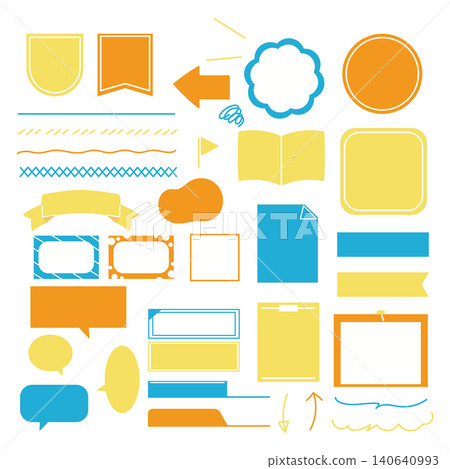 Simple decorative material set [Orange, Yellow, Blue] 140640993