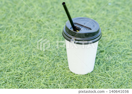 coffee on grass coffee on grass 140641036