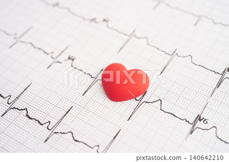 Electrocardiogram ECG, heart wave, heart attack, cardiogram report. Electrocardiogram ECG, heart wave, heart attack, cardiogram report. 140642210