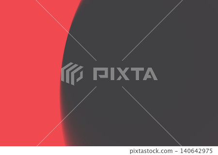 Abstract dark gray sphere over a vibrant coral red background 140642975