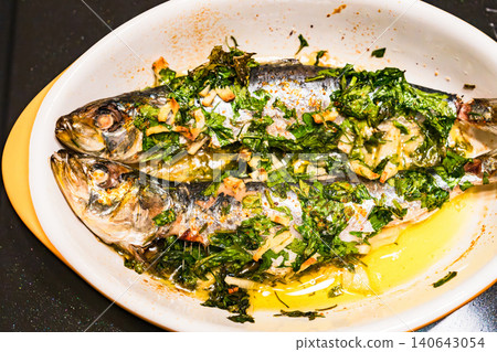 Roasted whole sardines (Sardinhas Asadas) [Portuguese cuisine] 140643054