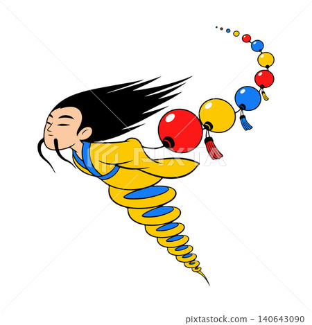 Stylized Figure with Lanterns 140643090