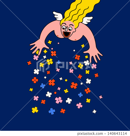 Joyful Angel Showering Flowers Joyful Angel Showering Flowers 140643114