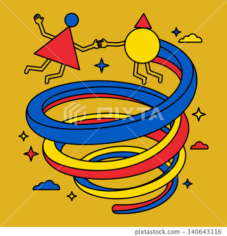 Abstract Figures Dancing in a Swirl Abstract Figures Dancing in a Swirl 140643116