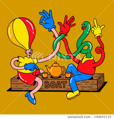 Whimsical Tea Party on a Boat 140643135