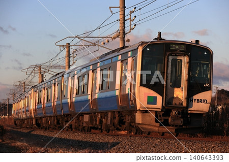 Senseki-Tohoku Line HB-E210 series rapid train Senseki-Tohoku Line HB-E210 series rapid train 140643393