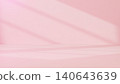 3D Pink Studio Room Background with Soft Shadow Overlay for Product Display and Presentation 140643639