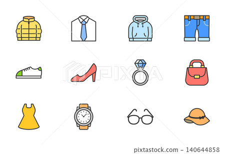 Fashion item icon set Fashion item icon set 140644858