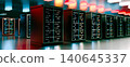 Server. Room servers data center. Backup, mining, hosting, mainframe, farm and computer rack with storage information. Server room data center. 3d render 140645337