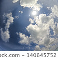 A spectacular view of the midsummer sun and blue sky. 140645752