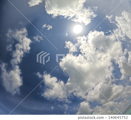 A spectacular view of the midsummer sun and blue sky. A spectacular view of the midsummer sun and blue sky. 140645752