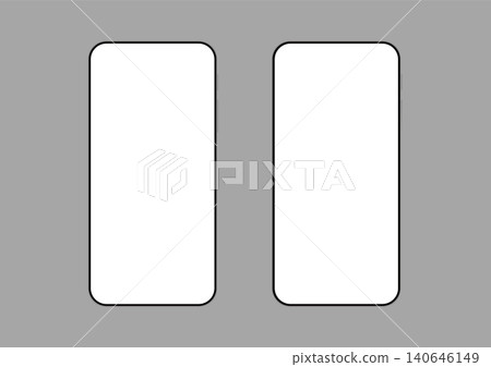簡易智慧型手機模型 - 透明背景插圖/使用者介面 簡易智慧型手機模型 - 透明背景插圖/使用者介面 140646149