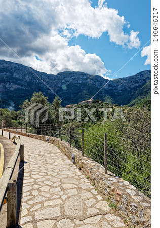 Historic village of Deia on the island of Majorca in Spain Historic village of Deia on the island of Majorca in Spain 140646317