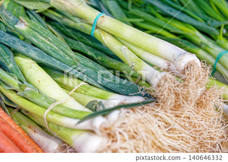 Fresh bunches of British spring onion Fresh bunches of British spring onion 140646332
