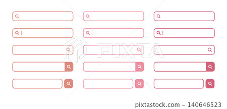 Cute search bar illustration in pink and orange. Cute search bar illustration in pink and orange. 140646523