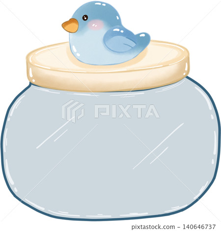 The glass jar with cute cover bird The glass jar with cute cover bird 140646737