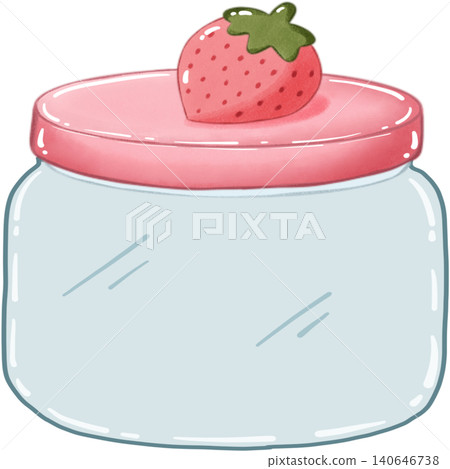 The glass jar with cover strawberry The glass jar with cover strawberry 140646738