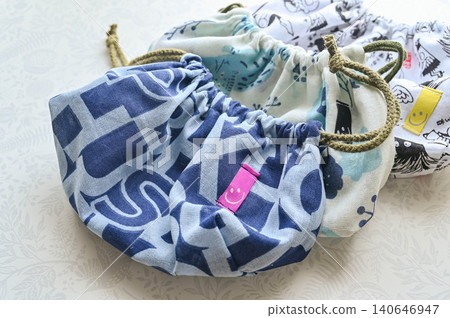 Cute handmade drawstring bag (lunch bag) 140646947