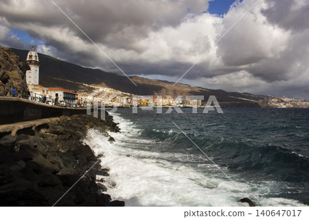 Candelaria basilica de nuestra se?ora coastline and atlantic ocean waves Candelaria basilica de nuestra se?ora coastline and atlantic ocean waves 140647017