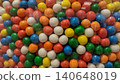 Colorful gum balls in a large container in a store viewed during daytime 140648019