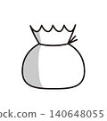 Flat illustration of a treasure bag/money bag (with shadow) for good fortune and wealth. 140648055