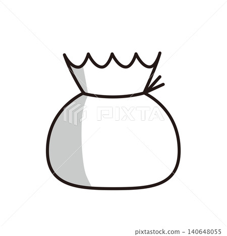 Flat illustration of a treasure bag/money bag (with shadow) for good fortune and wealth. Flat illustration of a treasure bag/money bag (with shadow) for good fortune and wealth. 140648055