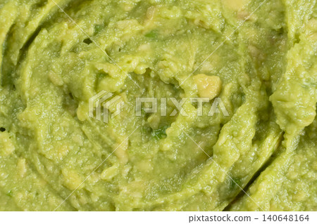 Full frame texture of green homemade guacamole sauce top view. Full frame texture of green homemade guacamole sauce top view. 140648164