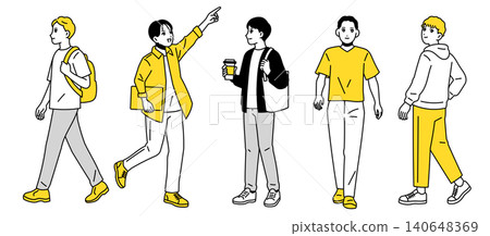 A set of various poses for a young man (full body) A set of various poses for a young man (full body) 140648369