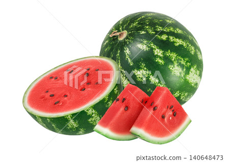 half of watermelon isolated on white background with full depth of field half of watermelon isolated on white background with full depth of field 140648473