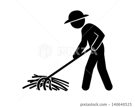 Illustration of a farmer cleaning his field. Illustration of a farmer cleaning his field. 140648525