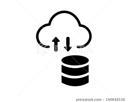 Illustration of saving data to the cloud 140648530