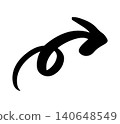 Hand-drawn swirling arrow upwards rising 140648549
