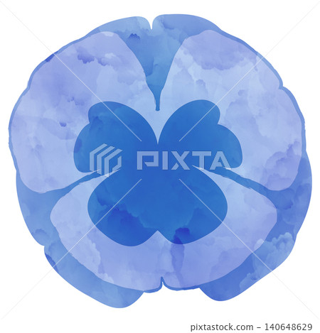 Illustration material: Hand-drawn flower, watercolor, blue. Illustration material: Hand-drawn flower, watercolor, blue. 140648629