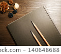 Antique table and pen 140648688