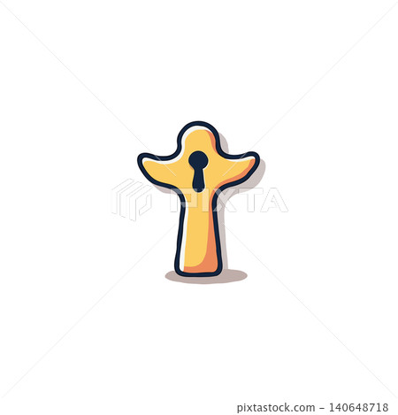 Abstract illustration of a keyhole-shaped figure, symbolizing security, access, and protection. This imaginative design represents safeguarding homes, buildings, and infrastructure by highlighting Abstract illustration of a keyhole-shaped figure, symbolizing security, access, and protection. This imaginative design represents safeguarding homes, buildings, and infrastructure by highlighting 140648718