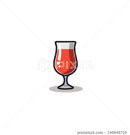 A captivating stylized graphic features a red beverage served in an elegant glass, designed with clean lines. This eye-catching image is perfect for use in menus, marketing materials, or promotional A captivating stylized graphic features a red beverage served in an elegant glass, designed with clean lines. This eye-catching image is perfect for use in menus, marketing materials, or promotional 140648720