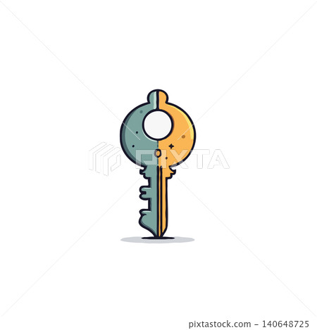 A vector illustration showcases a vintage-style key, divided into turquoise and gold. The design is clean and modern, rendering it suitable for diverse creative concepts. It stands as a symbol for A vector illustration showcases a vintage-style key, divided into turquoise and gold. The design is clean and modern, rendering it suitable for diverse creative concepts. It stands as a symbol for 140648725